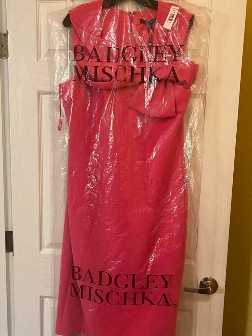 Badgley Mischka Hot Pink Midi Dress